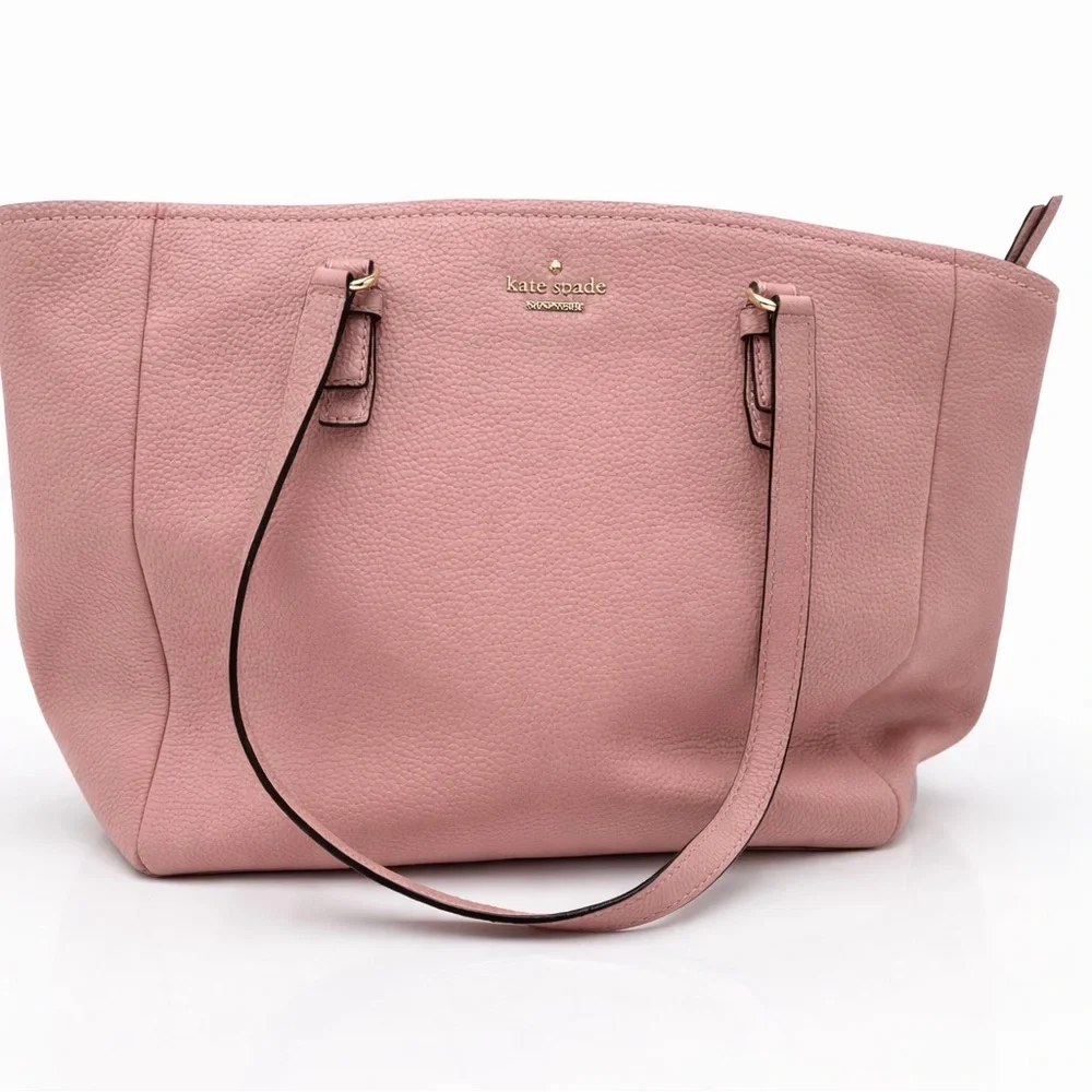Kate Spade New York Pebbled Leather Tote Bag Blush‎ Pink Shoulder Purse